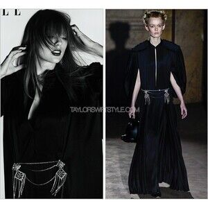 NWT. $12000 GUCCI Cape Sleeve Open Front Crystal-embellished Belted Gown IT44